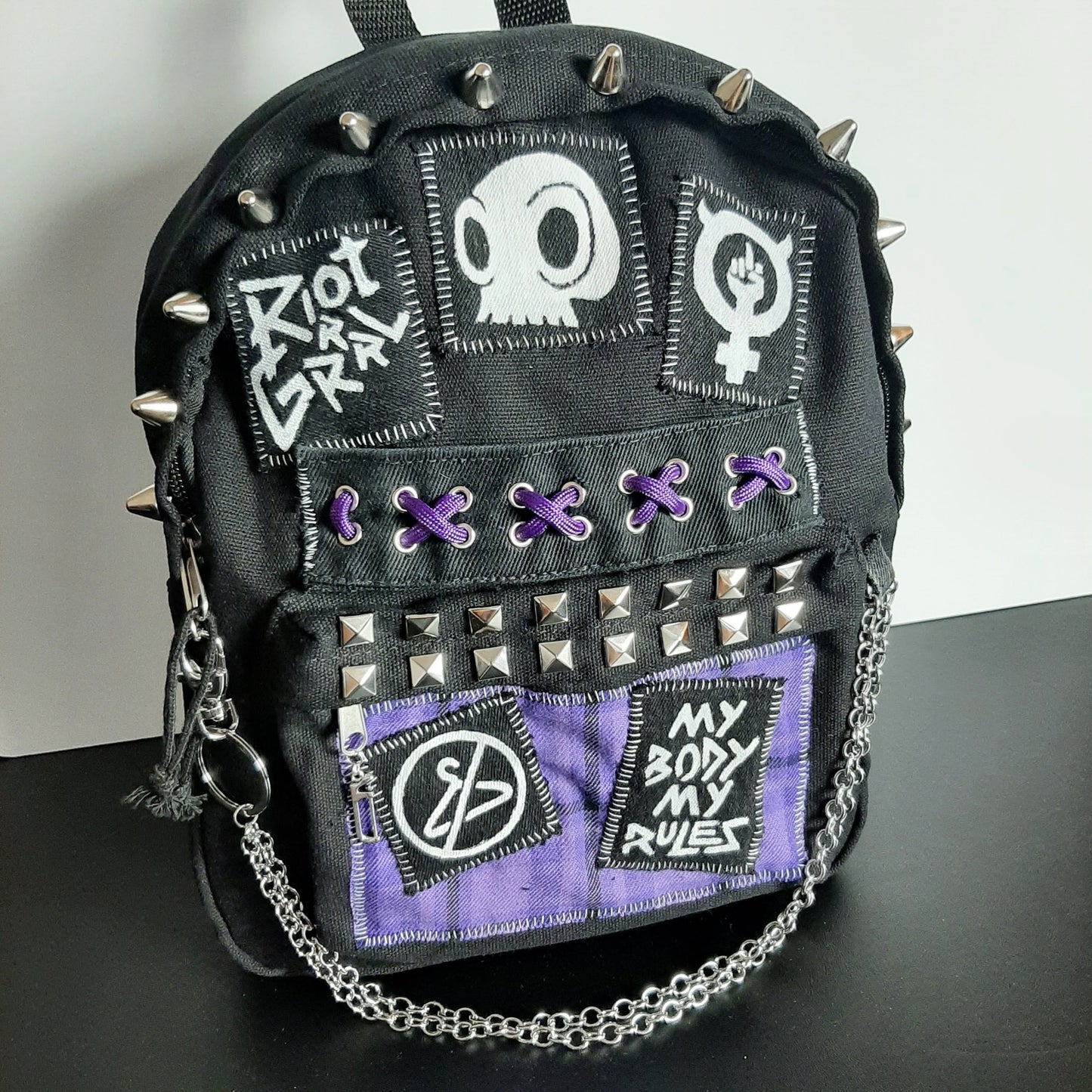 RIOT GRRRL Purple Mini Backpack - BACKORDERED