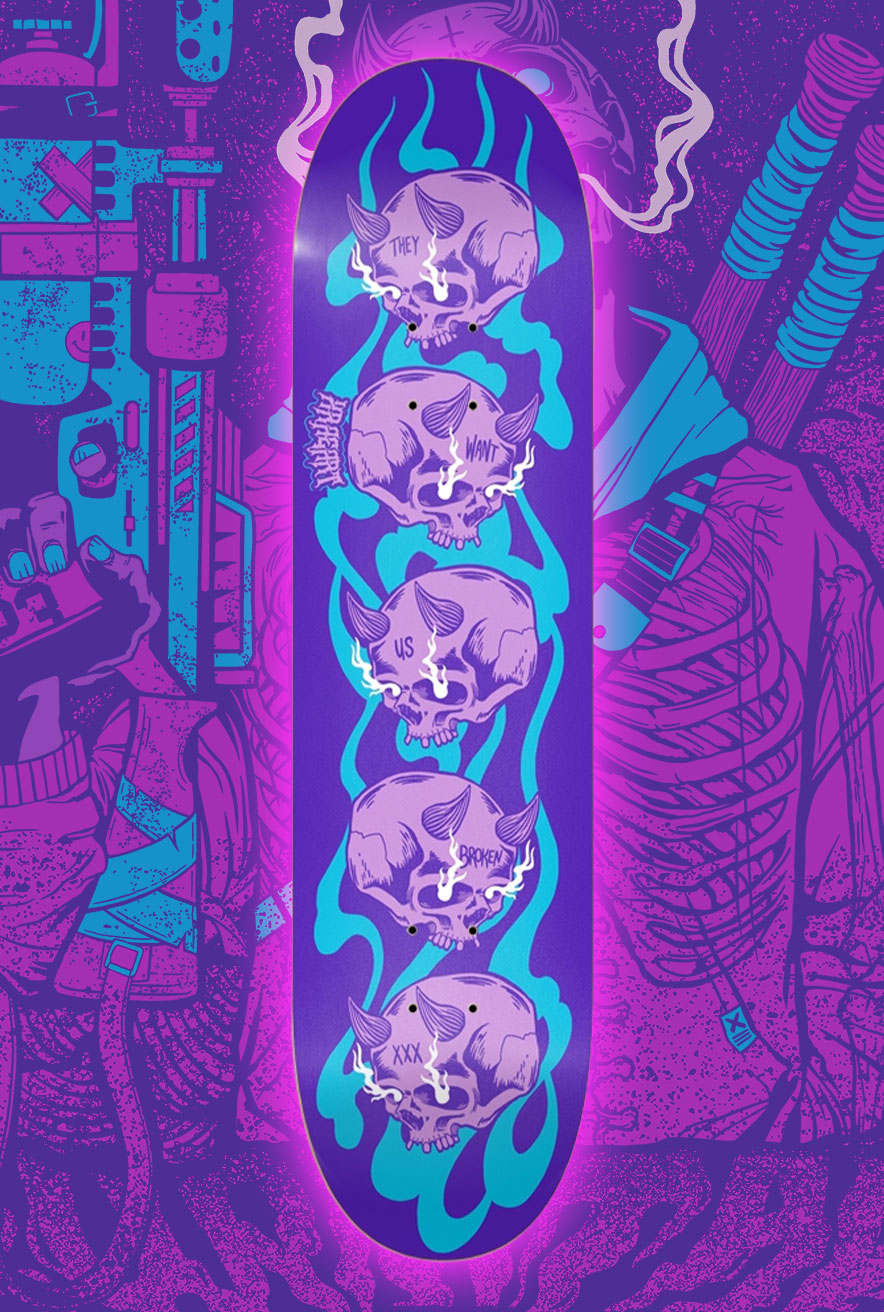 BROKEN FACE 8.25-inch Skate Deck – XRAEART CLOTHING