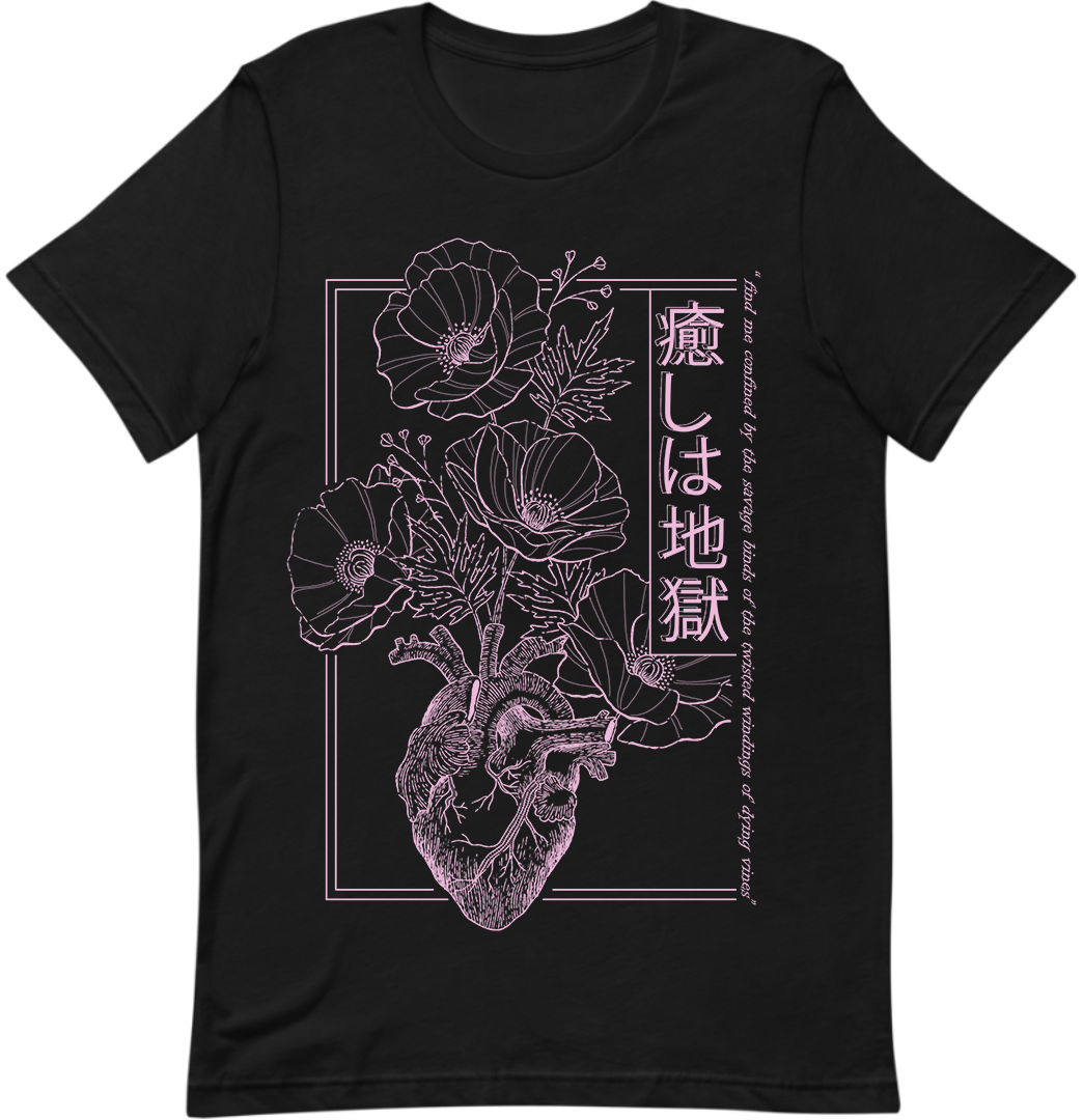 HEALING IS HELL T-Shirt (Pink on Black)