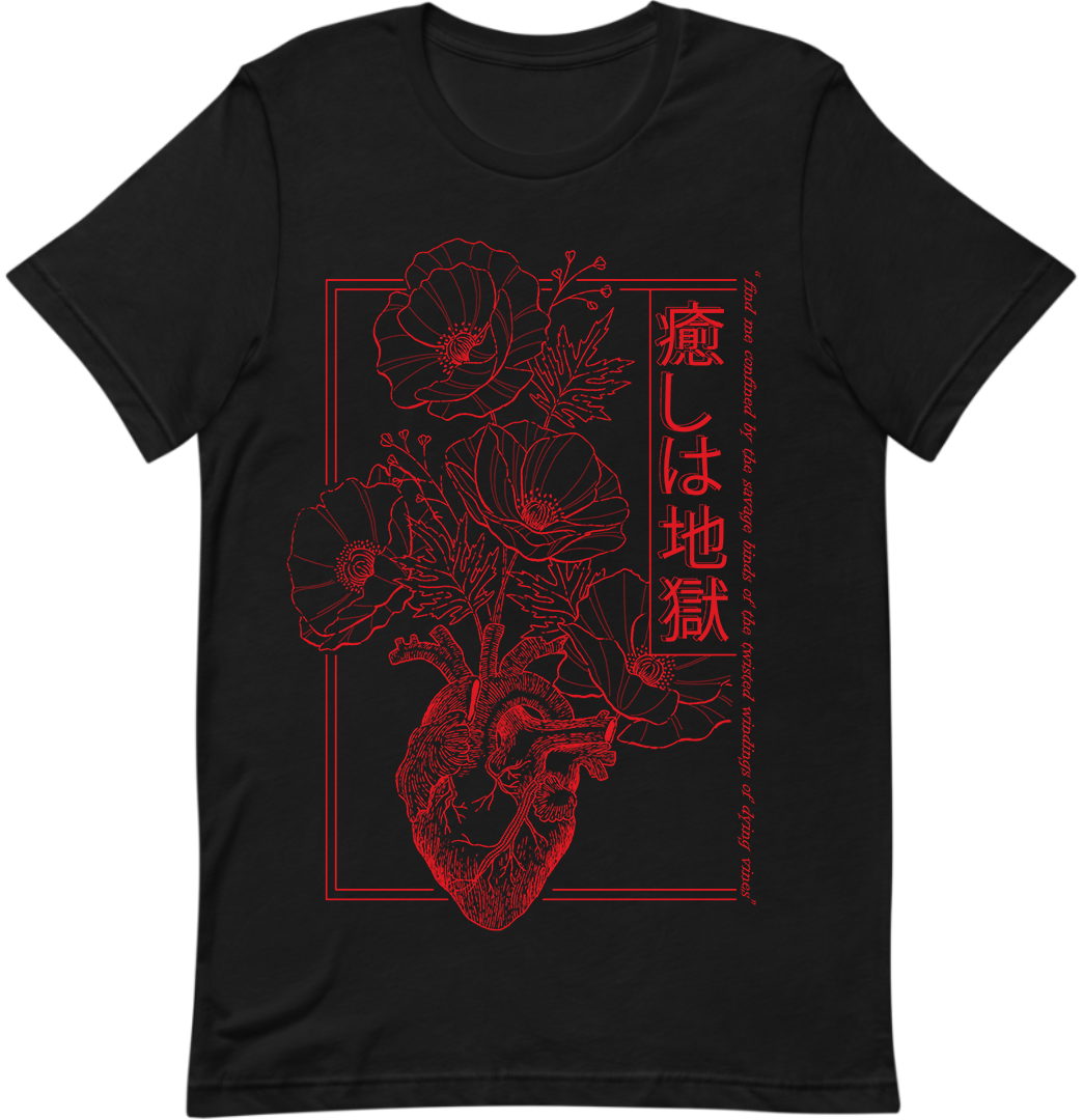 HEALING IS HELL T-Shirt (Red on Black)