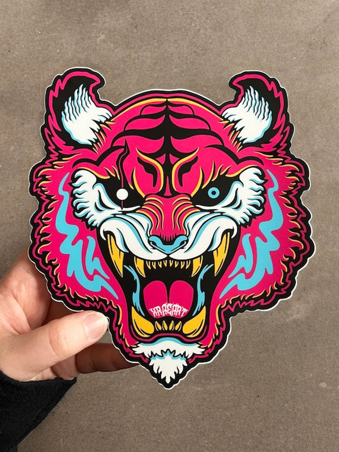 NO MASTERS Tiger Pink Sticker (7-inch)