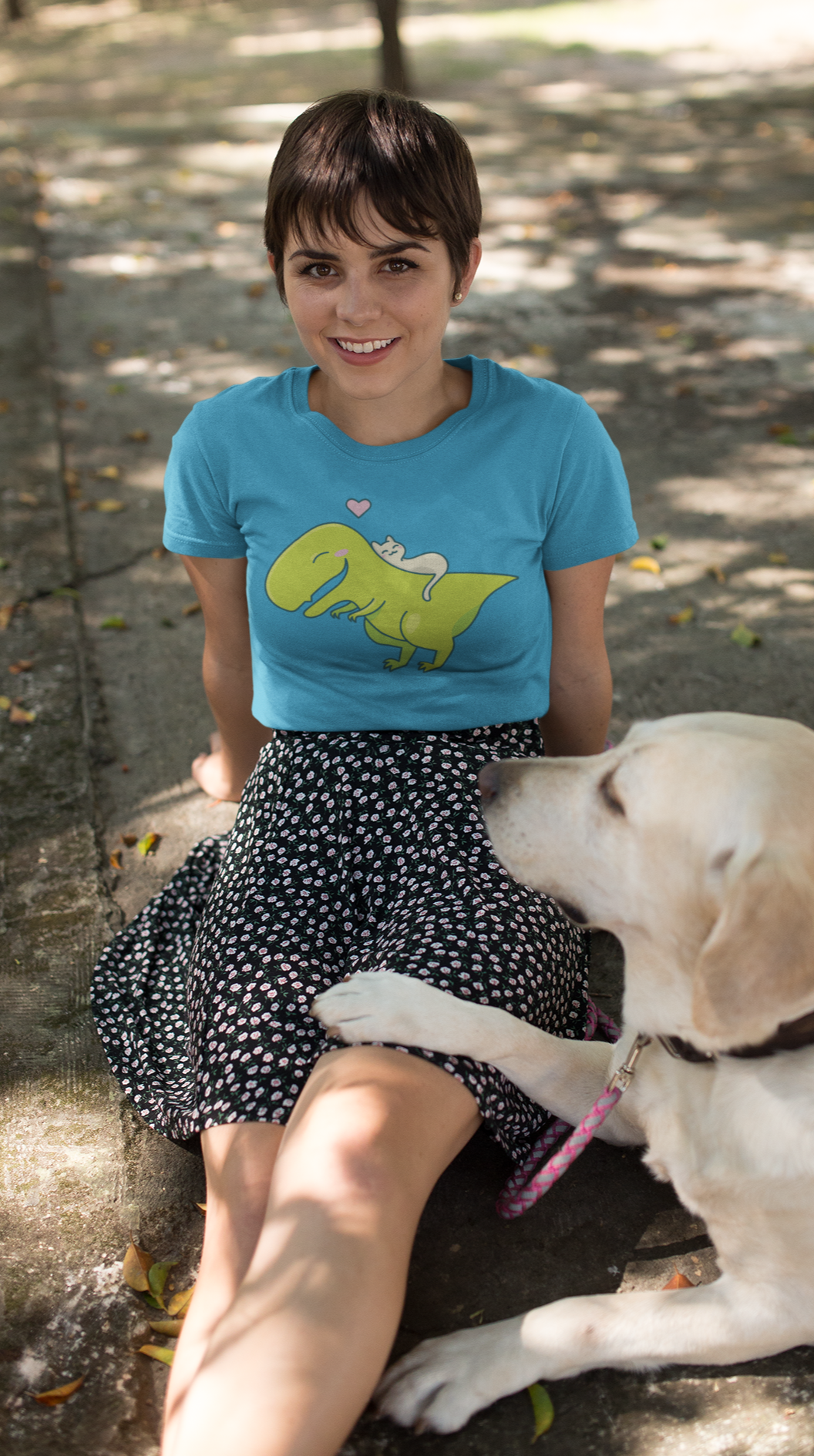 CUDDLY CAT + DINO T-Shirt