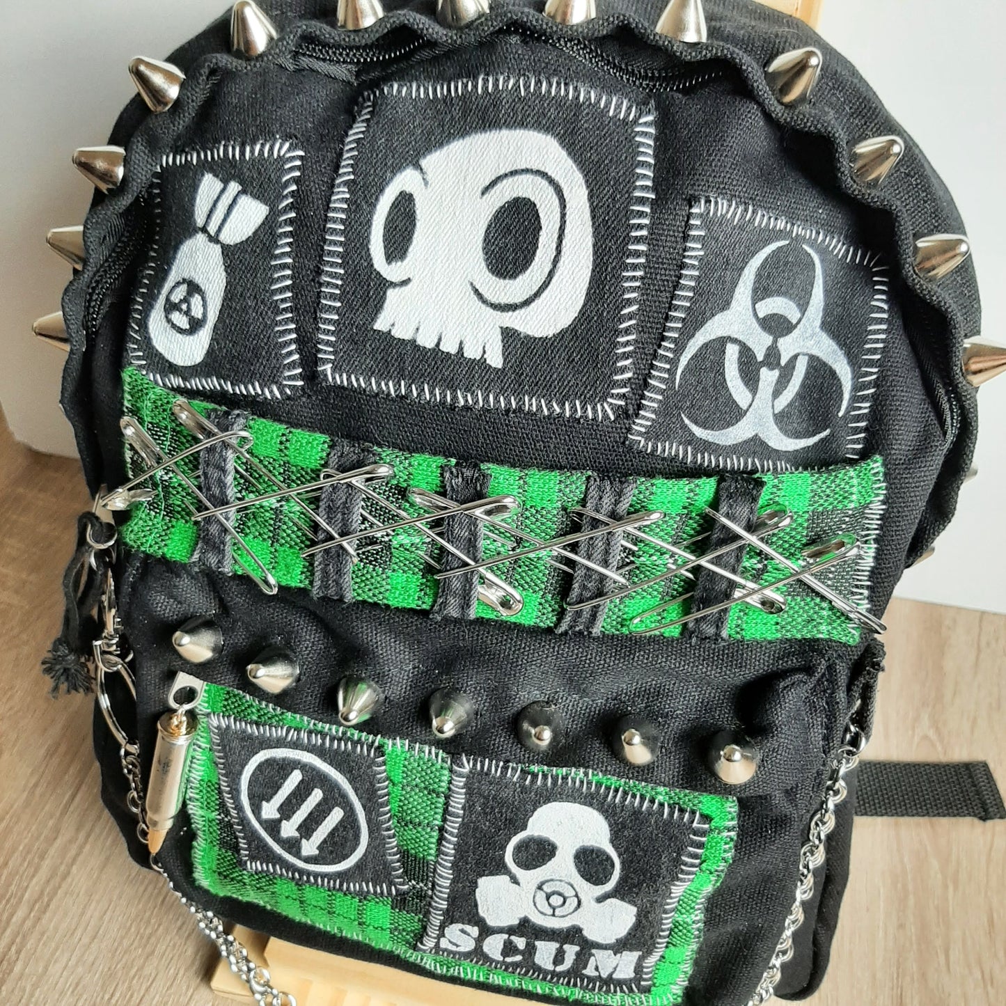 TOXIC PUNK Green Mini Backpack -  BACKORDERED