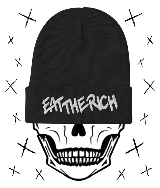 Load image into Gallery viewer, EAT THE RICH Embroidered Beanie

