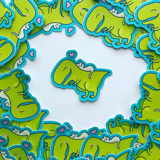 CUDDLY CAT + DINO Sticker