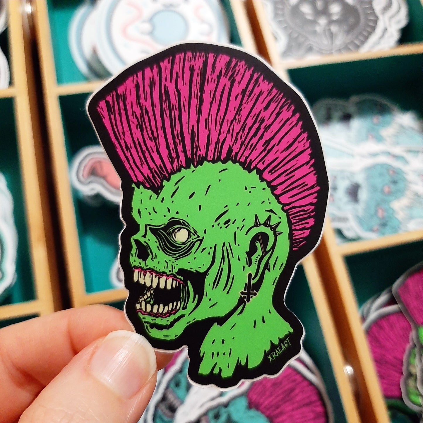Load image into Gallery viewer, PUNK IS UNDEAD GREEN Sticker

