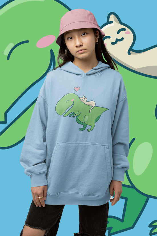 CUDDLY CAT + DINO Hoodie Pullover
