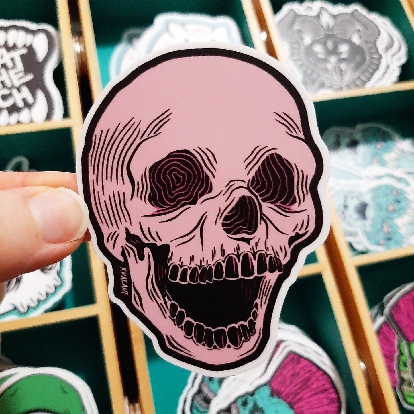 X-RAY SKULL PINK Sticker