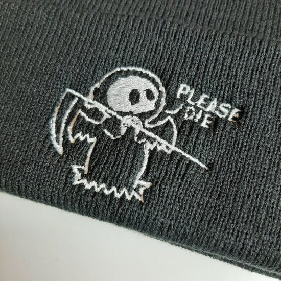 PLEASE DIE Embroidered Beanie