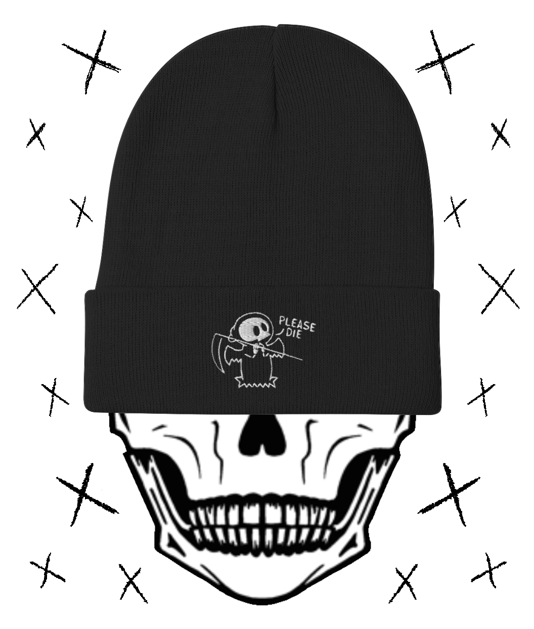 PLEASE DIE Embroidered Beanie