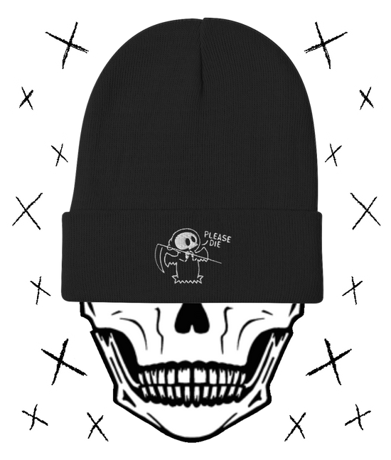 PLEASE DIE Embroidered Beanie