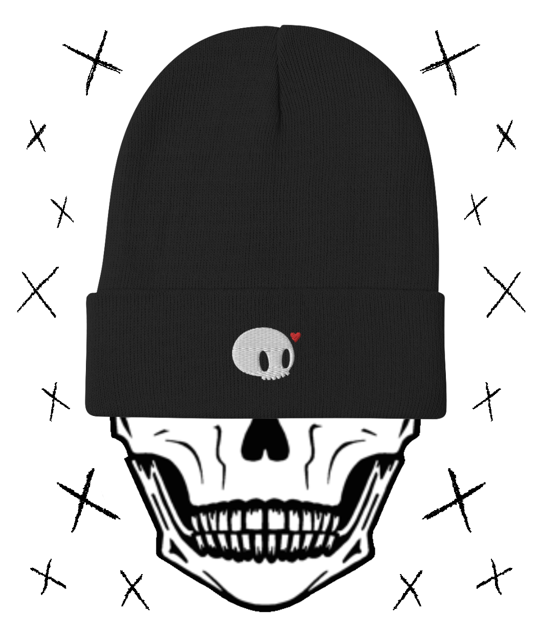 SKULL LOVE Embroidered Beanie