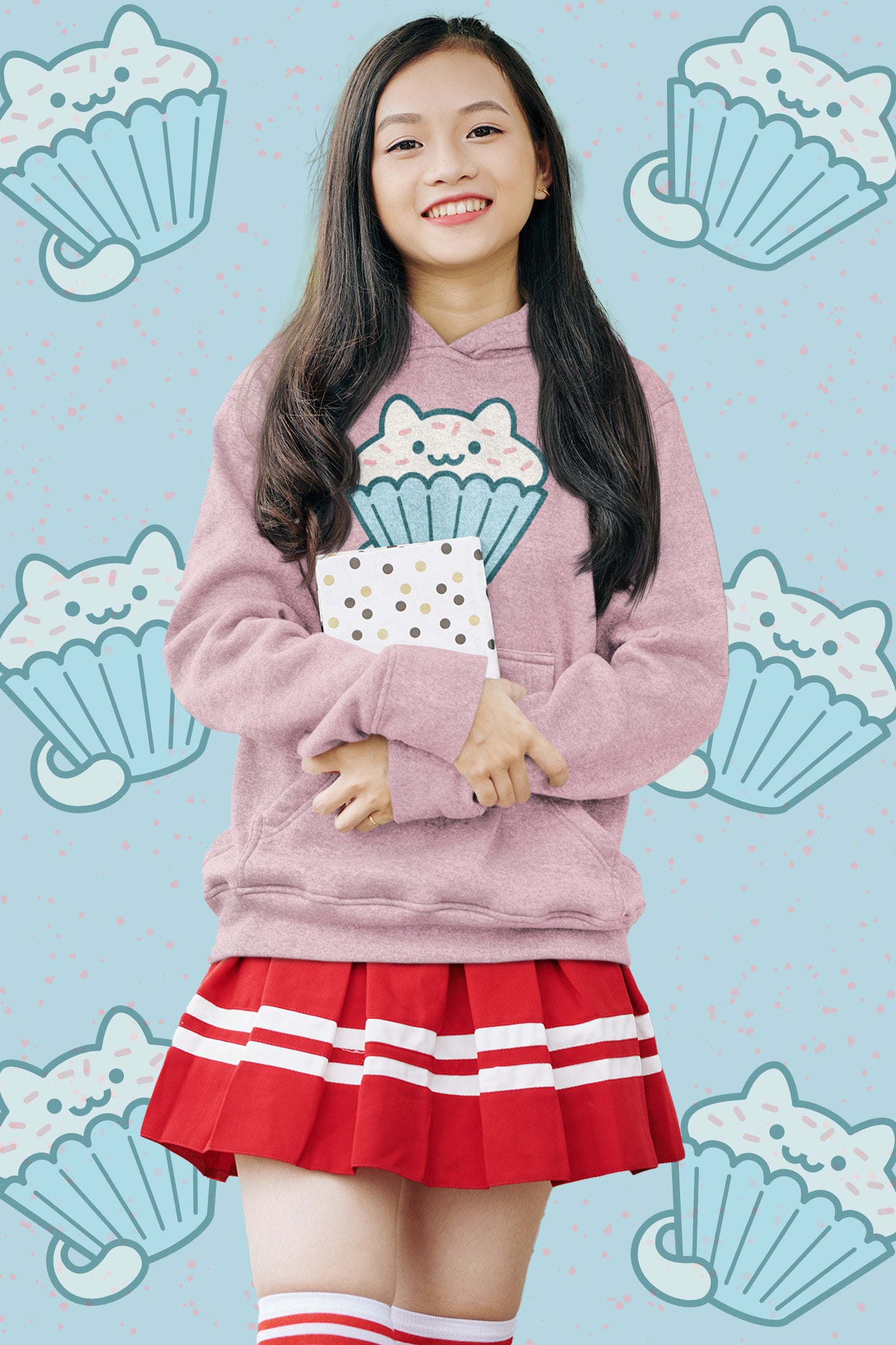 Cupcake Kitty Hoodie Pullover