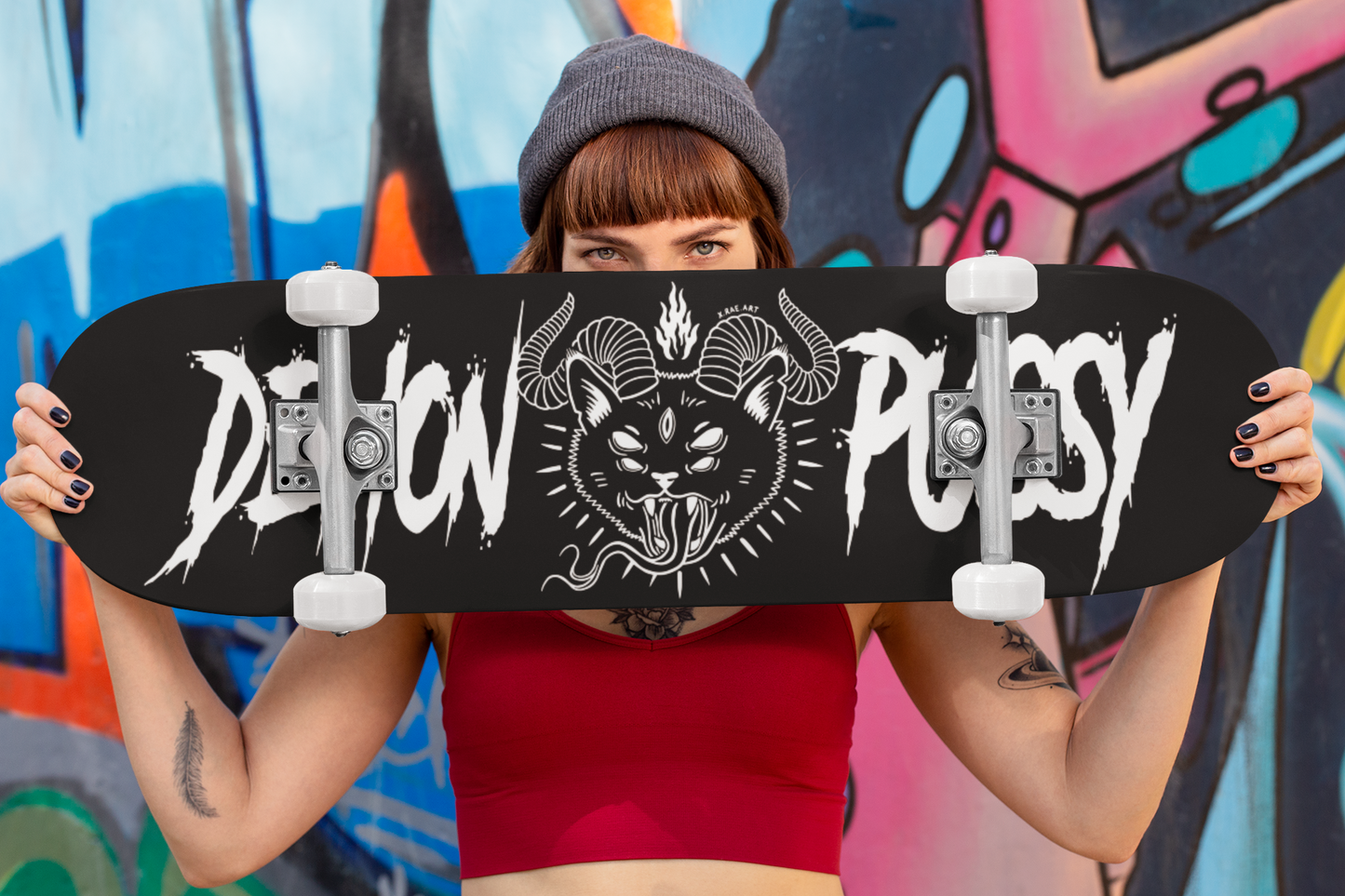 Load image into Gallery viewer, DEMON P*SSY 8-inch Skate Deck
